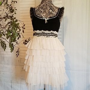 Black tulle bottom party dress